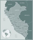 Peru - detailed map with administrative divisions country. Vector illustration Royalty Free Stock Photo