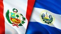 Peru and El Salvador flags. 3D Waving flag design. Peru El Salvador flag, picture, wallpaper. Peru vs El Salvador image,3D
