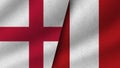 Peru and England Realistic Two Flags Together