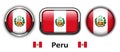 Peru flag buttons
