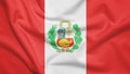 Peru flag with fabric texture Royalty Free Stock Photo