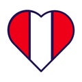 Peru Flag Festive Patriot Heart Outline Icon