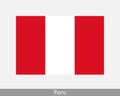 National Flag of Peru. Peruvian Country Flag. Republic of Peru Detailed Banner. EPS Vector Illustration Cut File