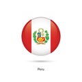 Peru flag - round glossy button