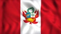 Peru flag waving in the wind symbol of peru