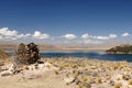 Peru, Funerary towers of Silustrani, Lake Titicaca area Royalty Free Stock Photo