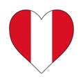 Peru Heart Shape Flag. Love Peru. Visit Peru. South America. Latin America. Vector Illustration Graphic