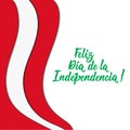 Peru Independence day greeting card. Lettering. text in Spanish: Happy Independence day