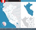 Peru - infographic map and flag illustration