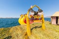 Peru Lake Titicaca typical floating island