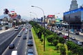Peru Lima aerial and panoramic view of the Javier Prado highway with a lot of traffic