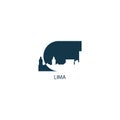 Lima city skyline shape logo icon illustration