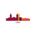 Lima city skyline shape logo icon illustration