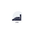Lima city skyline shape vector logo icon illustration