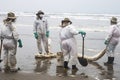 peru lima contamination with oil spill catastrophe and spill of 11,900 barrels of crude oil hydrocarbons from the Repsol company