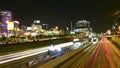 Peru Lima,via expresa,traffic at night on Javier Prado mainstreet of the San Isidro district