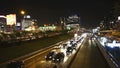 Peru Lima,via expresa,traffic at night on Javier Prado mainstreet of the San Isidro district