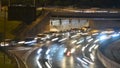 Peru Lima,via expresa,traffic at night on Javier Prado mainstreet of the San Isidro district