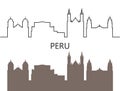 Peru logo.  Isolated Peruvian architecture on white background Royalty Free Stock Photo
