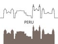 Peru logo. Isolated Peruvian architecture on white background