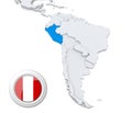 Peru on a map of South America