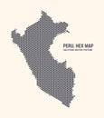 Peru map vector hexagonal halftone pattern isolate on light background