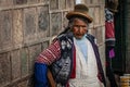 Peruvian people in traditional clothes near Cusco, Peru Royalty Free Stock Photo