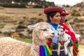 Peru - October 11, 2018: Two native peruvian women