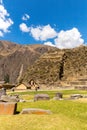 Peru, Ollantaytambo-Inca ruins of Sacred Valley in Andes mountains,South America Royalty Free Stock Photo