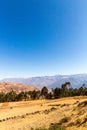 Peru, Ollantaytambo-Inca ruins of Sacred Valley in Andes mountains,South America. Royalty Free Stock Photo