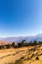 Peru, Ollantaytambo-Inca ruins of Sacred Valley in Andes mountains,South America. Royalty Free Stock Photo