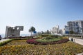 Panoramic view of the Villena Rey Bridge of the Miraflores district with luxurious apartments and Pacific Ocean Royalty Free Stock Photo