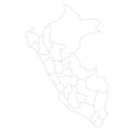 Peru political map of administrative divisions