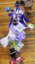 Puno woman dancing with her typical colorful clothes during a musical show at La Vigen de la Candelaria carnival