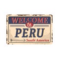 Peru, road sign vector illustration, road table,