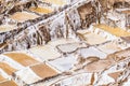 Peru, Salinas de Maras, Pre Inca traditional salt mine (salinas). Royalty Free Stock Photo
