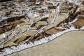 Peru, Salinas de Maras, Pre Inca traditional salt mine (salinas). Royalty Free Stock Photo