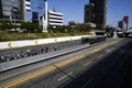 PERU San Isidro highway with its skyscrapers remains completely empty without people and cars during the quarantine decreed to Royalty Free Stock Photo