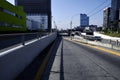 PERU San Isidro highway with its skyscrapers remains completely empty without people and cars during the quarantine decreed to Royalty Free Stock Photo