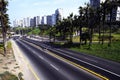PERU highway with its skyscrapers remains completely empty without people and cars during the quarantine decreed to Royalty Free Stock Photo