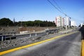 PERU San Isidro highway with its skyscrapers remains completely empty without people and cars during the quarantine decreed to Royalty Free Stock Photo