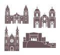 Peru set. Isolated Peru architecture on white background Royalty Free Stock Photo