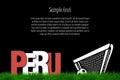 Peru and a soccer ball at the gate Royalty Free Stock Photo