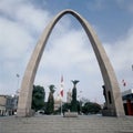 Peru, Tacna arch with sculpture of heroes