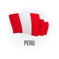 Peru vector flag. Bended flag of Peru, realistic vector illustration
