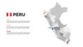 Peru vector map infographic template. Slide presentation. Global business marketing concept. South America country