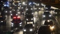 Peru ,via expresa,traffic at night on Javier Prado mainstreet of the San Isidro district