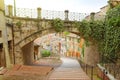 Perugia beautiful old street via dell`Acquedotto, Umbria, Italy