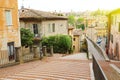 Perugia beautiful old streets with steps via Appia and via dell`Acquedotto, Umbria, Italy Royalty Free Stock Photo