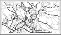 Perugia Italy City Map in Black and White Color in Retro Style. Outline Map